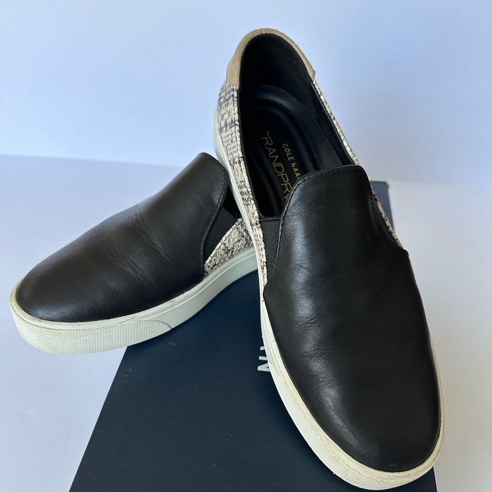 Cole Haan GrandPro Spectator 2.0 Slip-On Shoes Black w/Snake Print Size 8.5 EUC